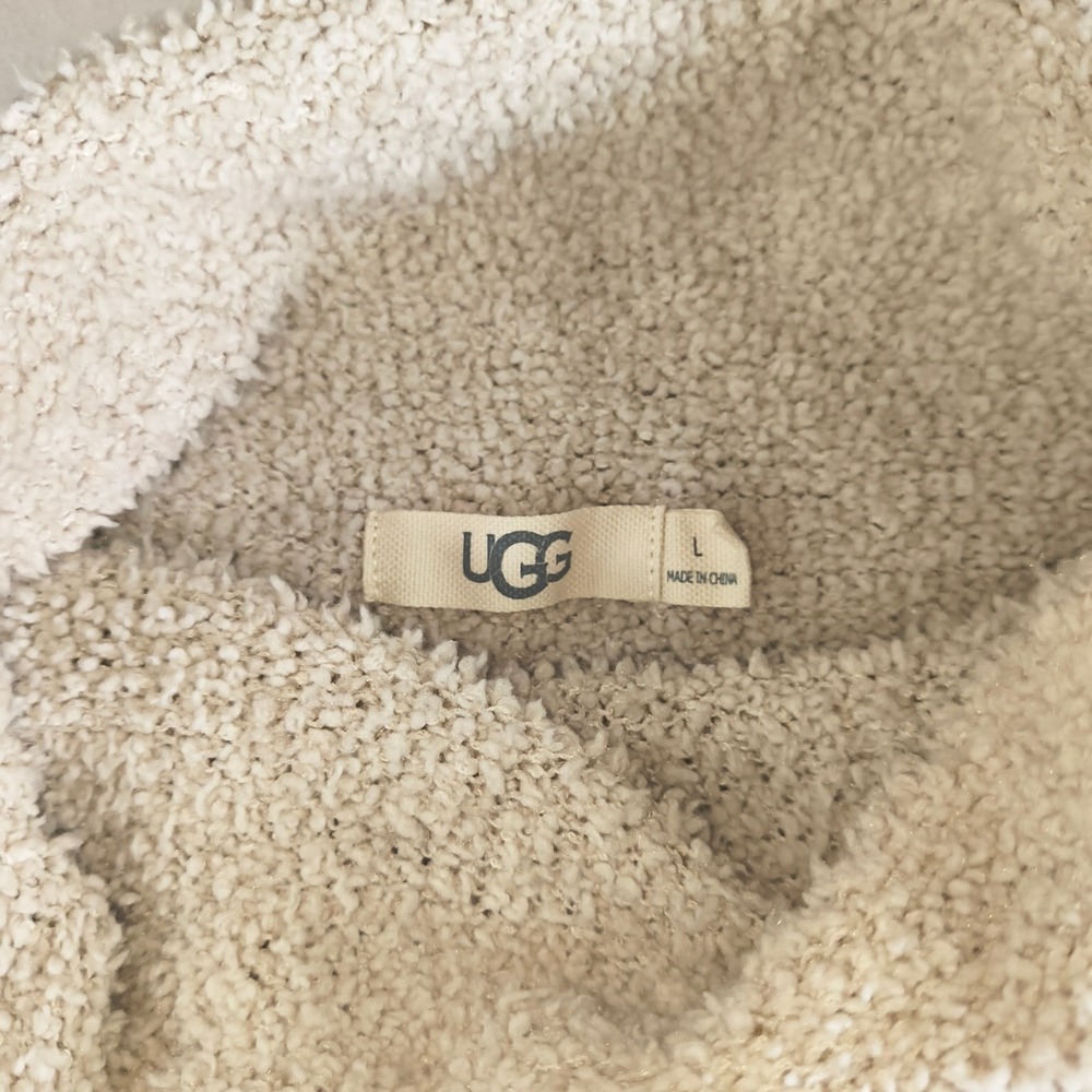 UGG Cozy Boucle Sweater Womens Large Cream Mock Neck Soft Lounge Pullover‎ - Picture 3 of 8